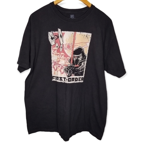 Star Wars First Order Black Shirt Sleeve Graphic Tee Men’s Size XL - Picture 1 of 5